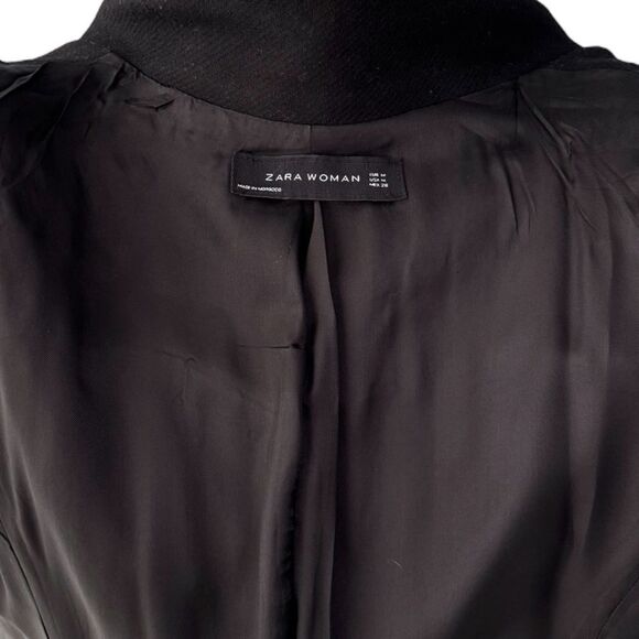 ZARA EUC zip pocket wool mix coat in Black Size M - Picture 11 of 11